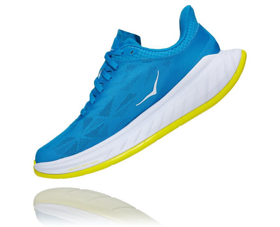 Hoka One One Koşu Ayakkabısı Kadın Mavi/Beyaz - Carbon X 2 - AE7395018